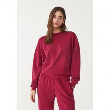 Stradivarius Premium Modal Hoodie – Dark Red, XL Size