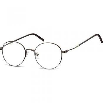 Gafas redondas completamente negras de metal para hombre con lentes recetadas