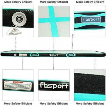 FBSPORT Airtrack High‑Flex Matte – 10 cm dicker Kohlefaserkern, 3M‑Print, aufblasbar, mit Tragetasche