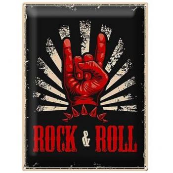 Blechplakette Retro Rock & Roll 30 x 40 cm