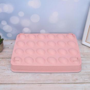 Rejilla de Huevos 24, Contenedor Cubierto, Tono Beige