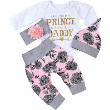 Ropa de Princesas Rosadas para Bebés, Conjunto con Pelele y Pantalón Largo (Tamaño 0 a 18 Meses)