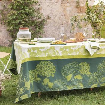 Nappe pur coton vert 180x250 cm Garnier Thiebaut