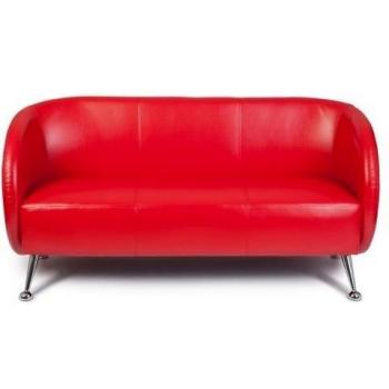 Stilvolles Clubsofa ST. Lucia – 3‑Sitzer, rot, Kunstleder