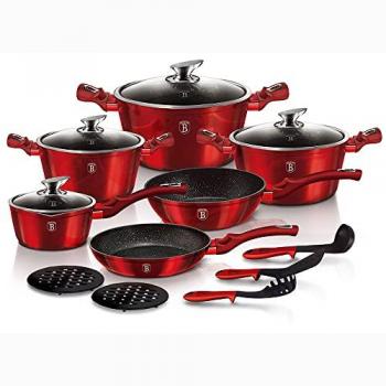 Berlinger Haus Burgundy Set de Cocina Inducción 15 Piezas Antiadherente Rojo