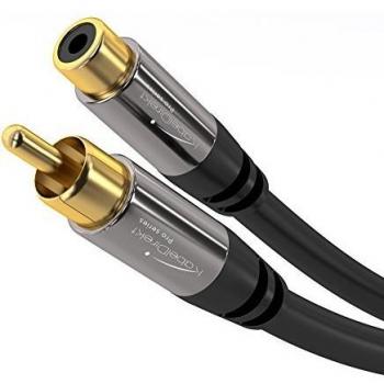 KabelDirekt – 3 m – Cinch-Kabelverlängerung, Audio/Digital/Video