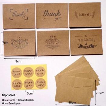 Cartes de remerciement pour mariage en papier Kraft