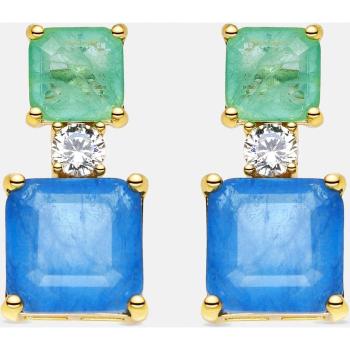 Pendientes de lujo Ulakha en plata y cuarzo lapislazuli