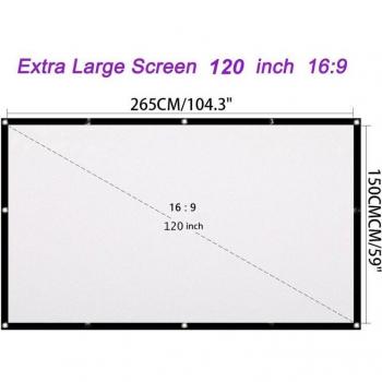 Folding Projector Screen 120 Inch 16:9 for Home Cinema and Office