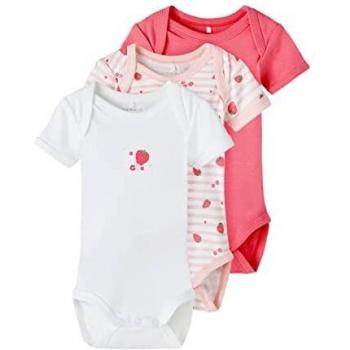 Confezione Body Neonati 3 Pz Rosa Fragola 56