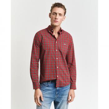 Camisa Gant Classic Red Regular Fit en Tela Escocesa