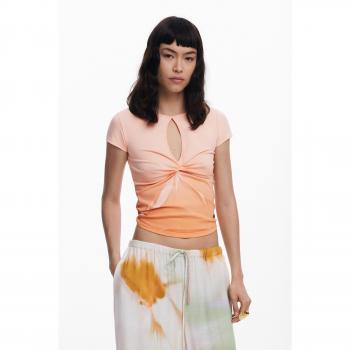 Vermelha Desigual Camiseta Manga Curta Abertura XL