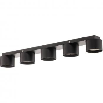 5-Bulb Black Linear Ceiling Light by Eko-Light
