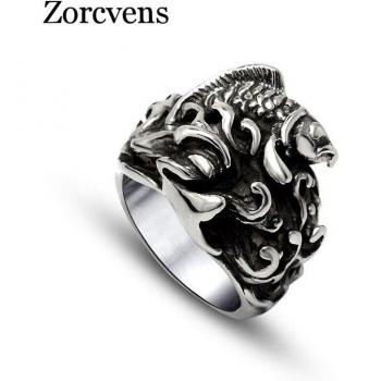 ZORCVENS 316L Stainless Steel Fish Ring