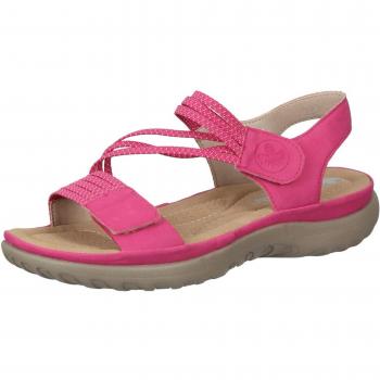 Sandali Rieker in pelle sintetica rosa con tacco basso per donna