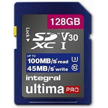 Carte mémoire SDHC/XC 64Go Ultra Performance classe 10 V30 avec vitesse d'ecriture de 45Mo/s et lecture 90Mo/s, par Integr