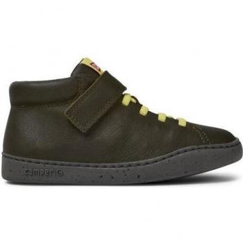 Camper Kids Green Leather Lace-Up Boots
