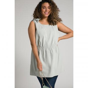 Top beige dal taglio svasato e smanicato, Donna, Cotone, Taglia 52/54