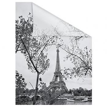 Fensterfolie LICHTBLICK ORIGINAL Paris Gr. 2, schwarz (schwarz, weiß), B:50cm L:100cm, PVC, Fensterfolien, selbstklebend, Sichtschutz