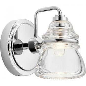 Kichler Applique murale Elstead Talland – acier & verre, chrome poli, IP44