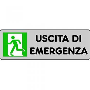 Cartello Segnaletico Adesivo Uscita di Emergenza a Sinistra