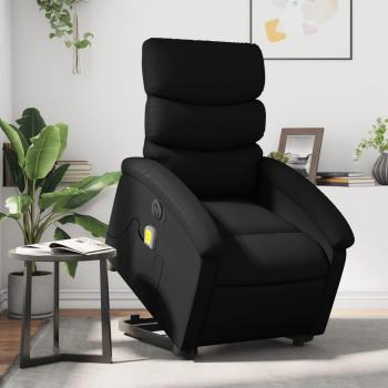 Sillón de masaje elevable eléctrico cuero sintético marrón