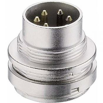 Lumberg SFV 71 7-Pin DIN Connector Plug, Vertical Mount, Silver