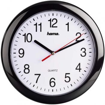 Hama Quarz‑Wanduhorloge PP‑250 – Schwarzes Analogmodell