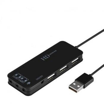 Estación de Interfaz de Audio 7.1 + Lectora de Tarjetas USB