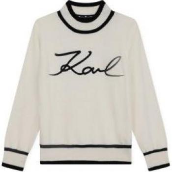 Pull Signature Féminin Blanc Karl Lagerfeld 12A