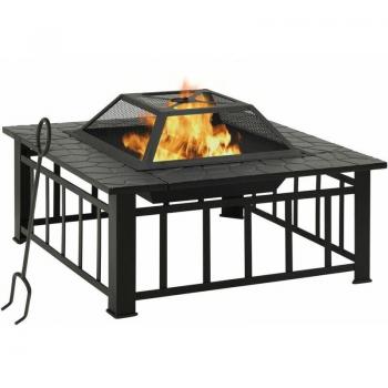 CalorArte 79x79x46,5 cm – Brasero y Atizador en Acero