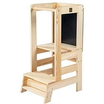 Piatto di Cucina MeowBaby Sgabello con Ripiano in Legno