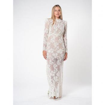 Celestial White Rhinestone Lace Ball Gown – Size 6 US / 10 UK