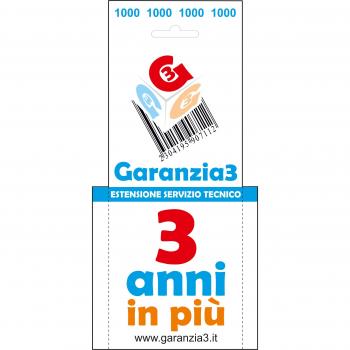 GARANZIA3 GR3-1000 ESTENSIONE GARANZIA SERVIZIO TECNICO 3 ANNI MASSIMALE 1000€