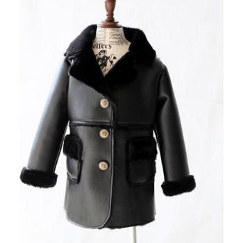 Chaqueta de piel sintética para niños y niñas