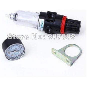 Air Filter Regulator Compressor + 1/4 Pressure Gauge Set