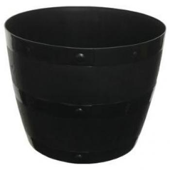Large 50cm Barrel Planter Tub Plastic Garden Flower Plant Black Planter Tree Pot