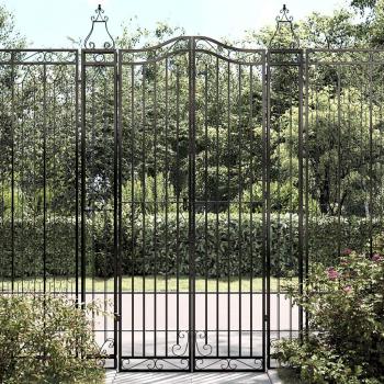 Wrought Iron Garden Gate Black 121x8x200 cm vidaXL