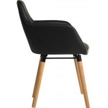 Four Legged Reception Chair PU Black