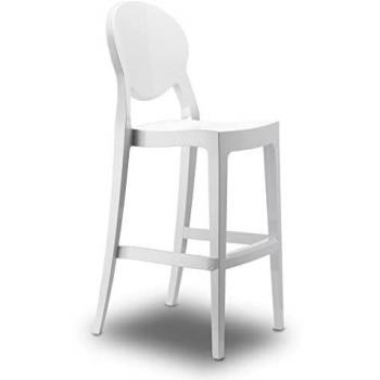 Tabouret Moderne en Plastique Blanc
