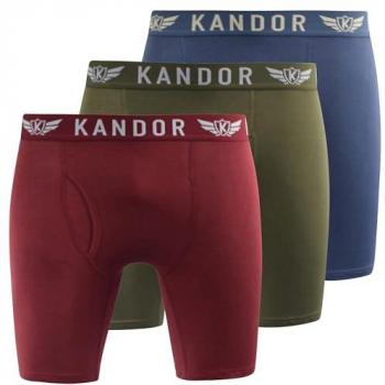 Bambuso Olive/Red Boxers 3-Pack (Men’s, Medium)
