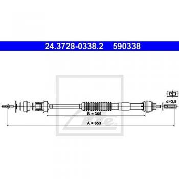ATE 24.3728-0338.2 Cable de Embrague