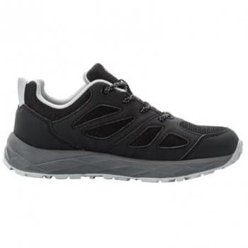 Trekking-Sneaker Jack Wolfskin Woodland 2 Texapore Low K Kinder in Schwarz und Grau