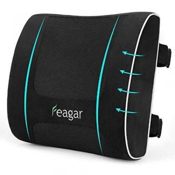 Feagar Ergonomisches Rückenkissen für Auto und Büro – Schwarzer Memory‑Foam