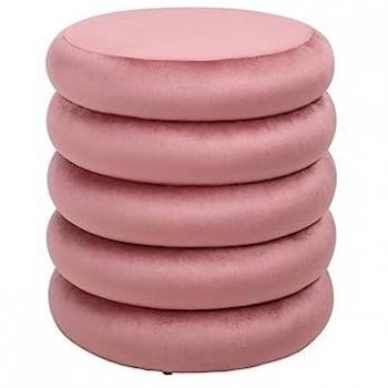 Puf de Terciopelo Rosa Ecambi Luxe