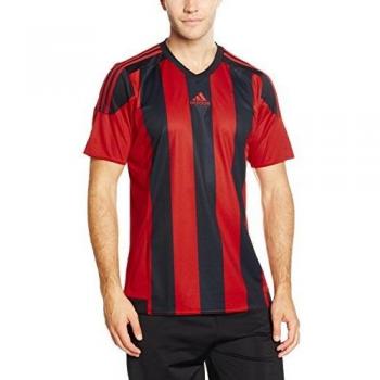 Adidas Herren Sportshirt Striped 15 Rot/Schwarz L