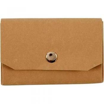 Portefeuille en similicuir marron clair, L : 11 cm, H : 8 cm, 1 pièce