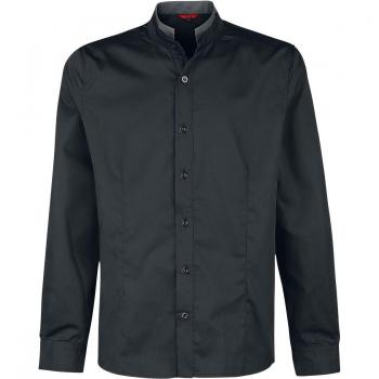Banned Alternative Double Collar Shirt maniche lunghe, nero, uomo, S–XXL