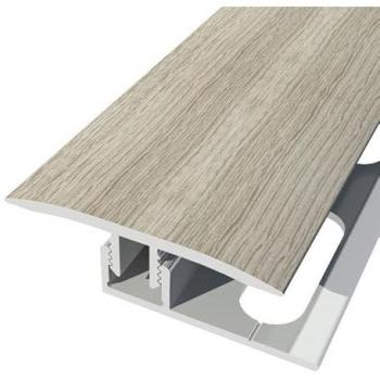 Base et joint de dilatation pour seuil aluminium « Chêne Blanc Gris » – 90 × 35 mm avec hauteur 10 mm