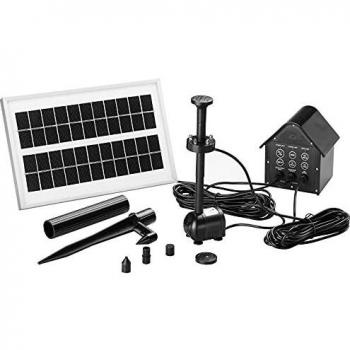 Gartenteich Solarpumpe mit Akku und LED